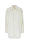 Bottega Veneta White Loose Fit Buttoned Shirt In White