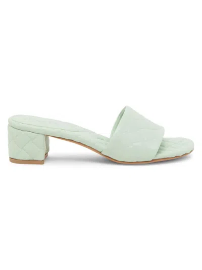 Bottega Veneta Women's 45mm Quilted Leather Mules In Fresh Mint