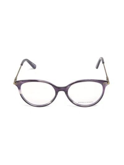 Bottega Veneta Women's 51mm Oval Optical Eyeglasses In Purple
