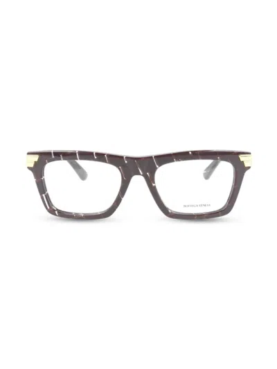 Bottega Veneta Women's 51mm Square Eyeglasses In Dark Burgundy