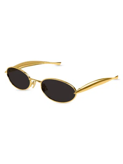 Bottega Veneta Bv1386s Sardine Linea Signature Icons 001 Gold Grey Sunglasses