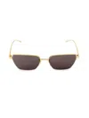 Bottega Veneta Women's 57mm Geometric Sunglasses In Gold
