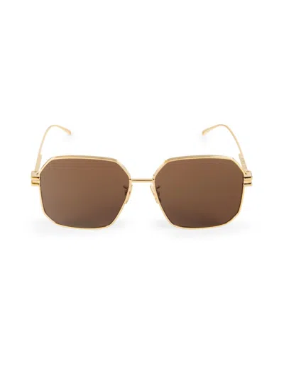 Bottega Veneta Women's 59mm Geometric Sunglasses In Gold