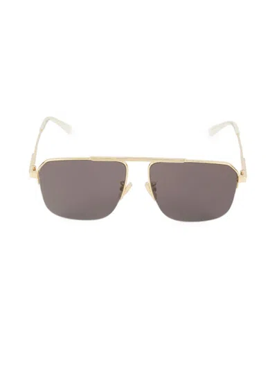 Bottega Veneta Women's 60mm Square Aviator Sunglasses In Gold