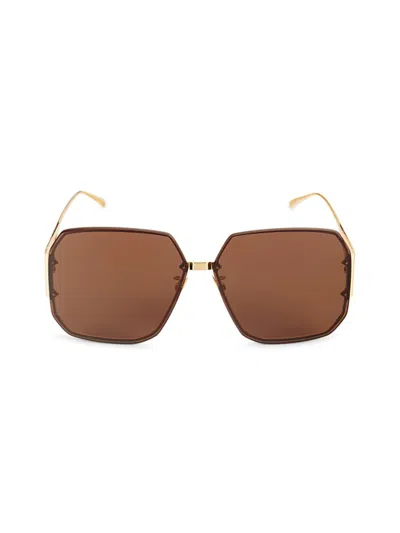 Bottega Veneta Women's 65mm Square Sunglasses In Gold