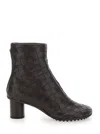 Bottega Veneta Women Leather Ankle Boots With Intrecciato Motif In Multi