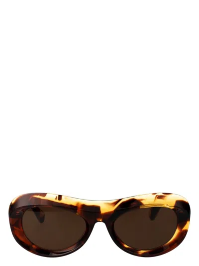 Bottega Veneta Acetate Havana Sunglasses In Brown
