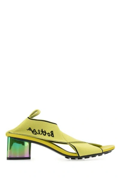 Bottega Veneta Green Elastic Fabric Flex Heels In Multi