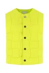 Bottega Veneta Technical Nylon Vest With All-over Woven Pattern In Green