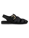 Bottega Veneta Alfie Leather Fisherman Sandals In Black
