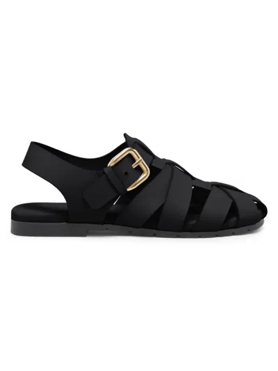 Bottega Veneta Women's Alfie Leather Fisherman Sandals In Black