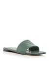 Bottega Veneta Quilted Leather Flat Slide Sandals In Aloe
