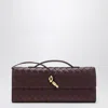Bottega Veneta Women Andiamo Clutch Bag With Handle In Dark Barolo In Brown