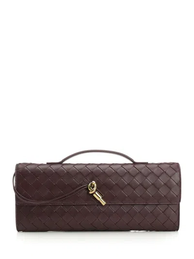 Bottega Veneta Women "andiamo" Clutch In Burgundy