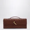 Bottega Veneta Women Andiamo Clutch Sapele With Handle In Brown