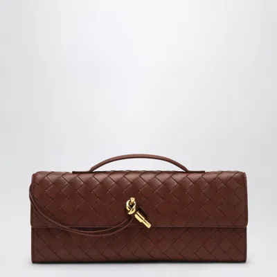 Bottega Veneta Women Andiamo Clutch Sapele With Handle In Brown
