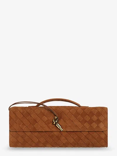 Bottega Veneta Women Andiamo Clutch Suede Handbag With Intrecciato Motif In Multi