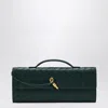 Bottega Veneta Womens Andiamo Leather Clutch Bag Emerald Green-m Bras In Blue