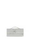 Bottega Veneta Women Andiamo Clutch With Rhinestones In Silver