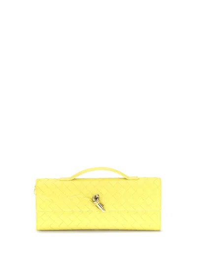 Bottega Veneta Long Andiamo Clutch Bag With Handle In Yellow