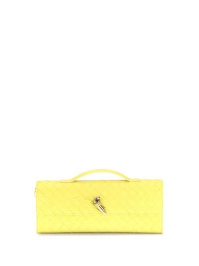 Bottega Veneta Long Andiamo Clutch Bag With Handle In Yellow