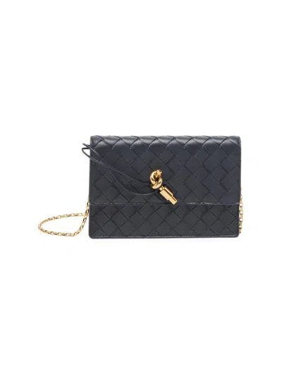 Bottega Veneta Women's Andiamo Intrecciato Leather Chain Pouch In Gray