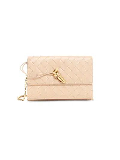 Bottega Veneta Women's Andiamo Intrecciato Leather Chain Pouch In Pink