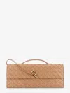 Bottega Veneta Women Andiamo Leather Clutch With Woven Pattern In Pattern