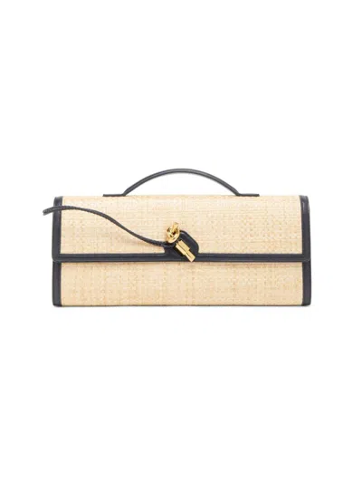 Bottega Veneta Women's Andiamo Leather Raffia Clutch In Multi