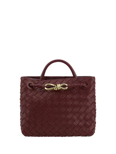 Bottega Veneta Andiamo Small Leather Top-handle Bag In Burgundy