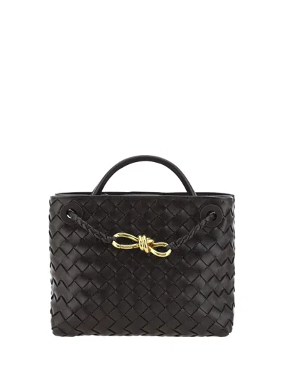 Bottega Veneta Black Medium Andiamo Bag In 1139 Black M Brass