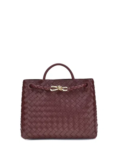 Bottega Veneta Andiamo Small Leather Top-handle Bag In Burgundy
