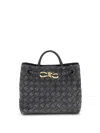 Bottega Veneta Womens Graphite-mb-graphite Andiamo Small Intrecciato Leather-suede Shoulder Bag In Gray