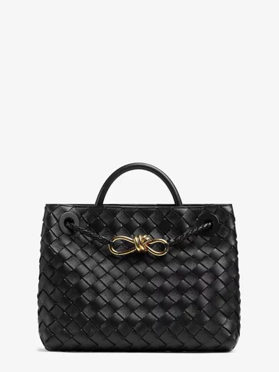 Bottega Veneta Women Andiamo Small Leather Crossbody Bag With Intrecciato Motif In Black