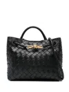 Bottega Veneta Women Andiamo Small Leather Tote Bag In Black