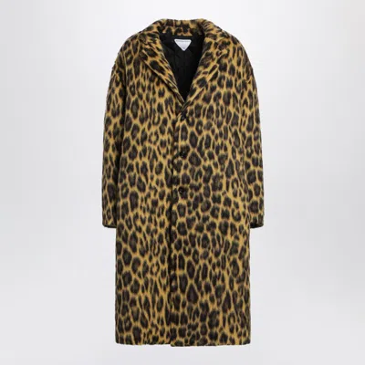 Bottega Veneta Women Animal-print Single-breasted Coat In Wool Blend In Multi