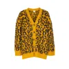 Bottega Veneta Womens V-neck Leopard Wool-blend Cardigan Egg Yolk Fondant In Yellow