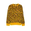 Bottega Veneta Leopard Printed Crewneck Jumper In Yellow