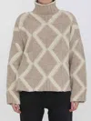 Bottega Veneta Argyle Intarsia-knit Wool Turtleneck Sweater