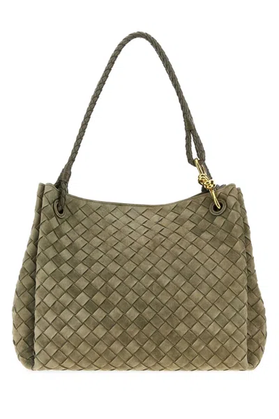 Bottega Veneta Women Army Green Large Parachute Shoulder Bag