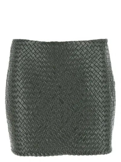 BOTTEGA VENETA WOMEN'S ARMY LEATHER MINI SKIRT