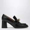 Bottega Veneta Astaire Metallic Knot Leather Heeled Loafers In Black
