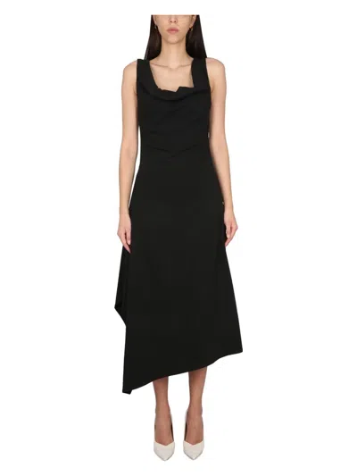 BOTTEGA VENETA WOMEN'S ASYMMETRICAL MIDI DRESS
