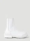 Bottega Veneta Leather Fireman Chelsea Booties In White