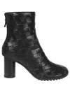 Bottega Veneta Dark Brown Leather Atomic Ankle Boots In Multicolor