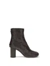 Bottega Veneta Atomic 75 Intrecciato Leather Ankle Boots In Black