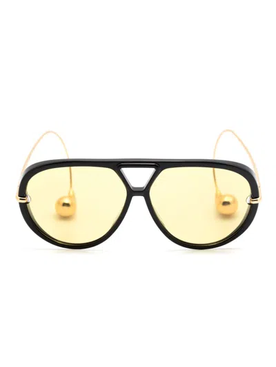 Bottega Veneta Women Aviator Drop Sunglasses In Yellow