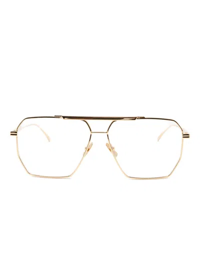Bottega Veneta Women Aviator Occhiali In Gold