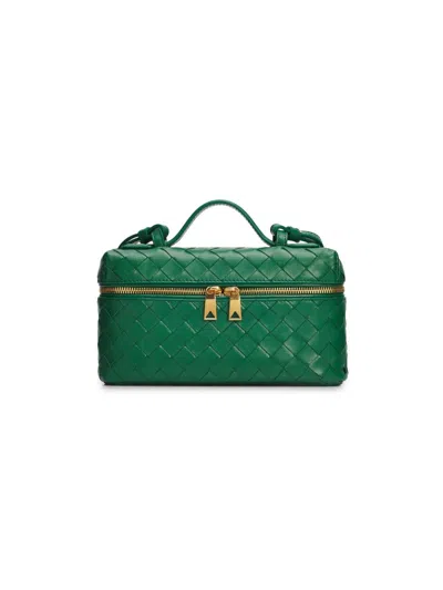 Bottega Veneta Bang Bang Vanity Case In Intrecciato Leather In Green