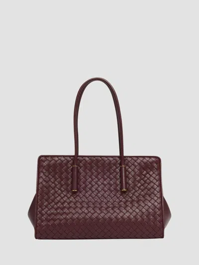 Bottega Veneta Women's Barbara Intrecciato Leather Tote Bag In Purple